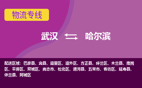 武汉到哈尔滨松北区物流公司-武汉到哈尔滨松北区专线-2023省市县+乡镇+闪+送